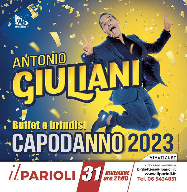 Antonio Giuliani Capodanno 2023 al Teatro Parioli sabato 31 dicembre 2022