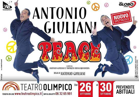 Antonio Giuliani in Peace Da mercoledì 26 ottobre 2016 a domenica 30 ottobre 2016