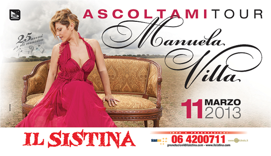 Manuela Villa in Concerto lunedì 11 marzo 2013