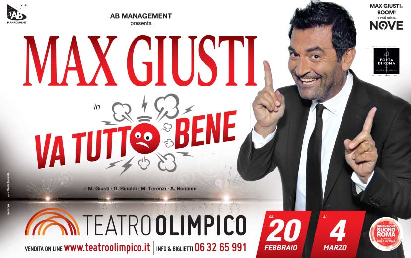 Max Giusti al Teatro Olimpico 2018 Da martedì 20 febbraio 2018 a domenica 4 marzo 2018